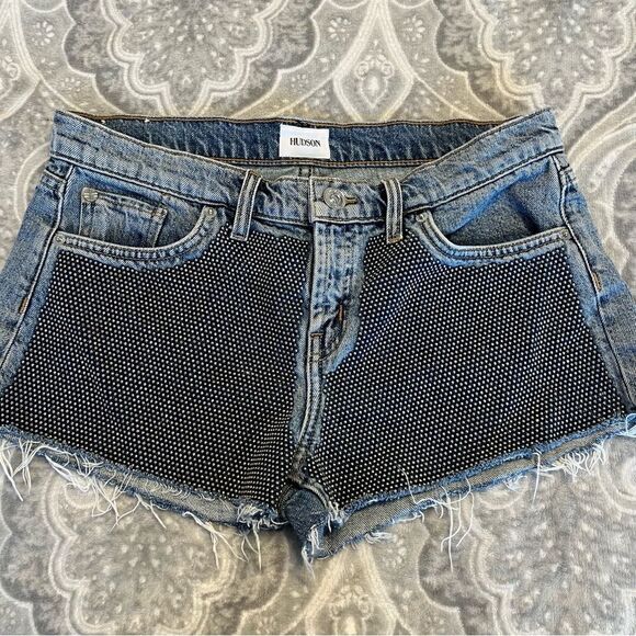 Hudson Jeans Pants - Hudson Kenzie silver studded cut off short